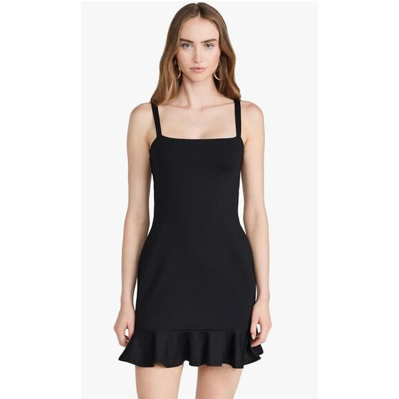 Susana Monaco Tank Mini Dress Women's XS Black Ruffle Sleeveless Pullover NWT - Picture 1 of 9